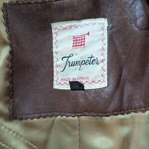 Vintage Spanish Leather Belted Trench Coat.